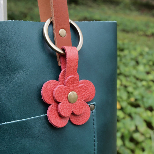 Leather Snap flower , Handmade , Portland Leather,  Made from PLG leather Custom Sugar Dream